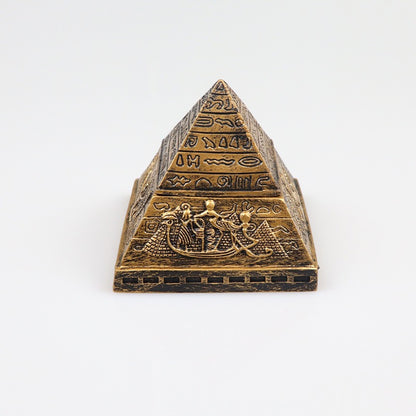 Egyptian Cat Charm with Resin Pyramid